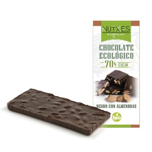 Chocolate negro 70% cacao con almendra BIO 100 g Nutxes