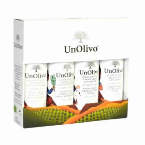 Estuche Vinagre Balsámico, AVOE, con Limón, con Cayena BIO 4x100ml UnOlivo