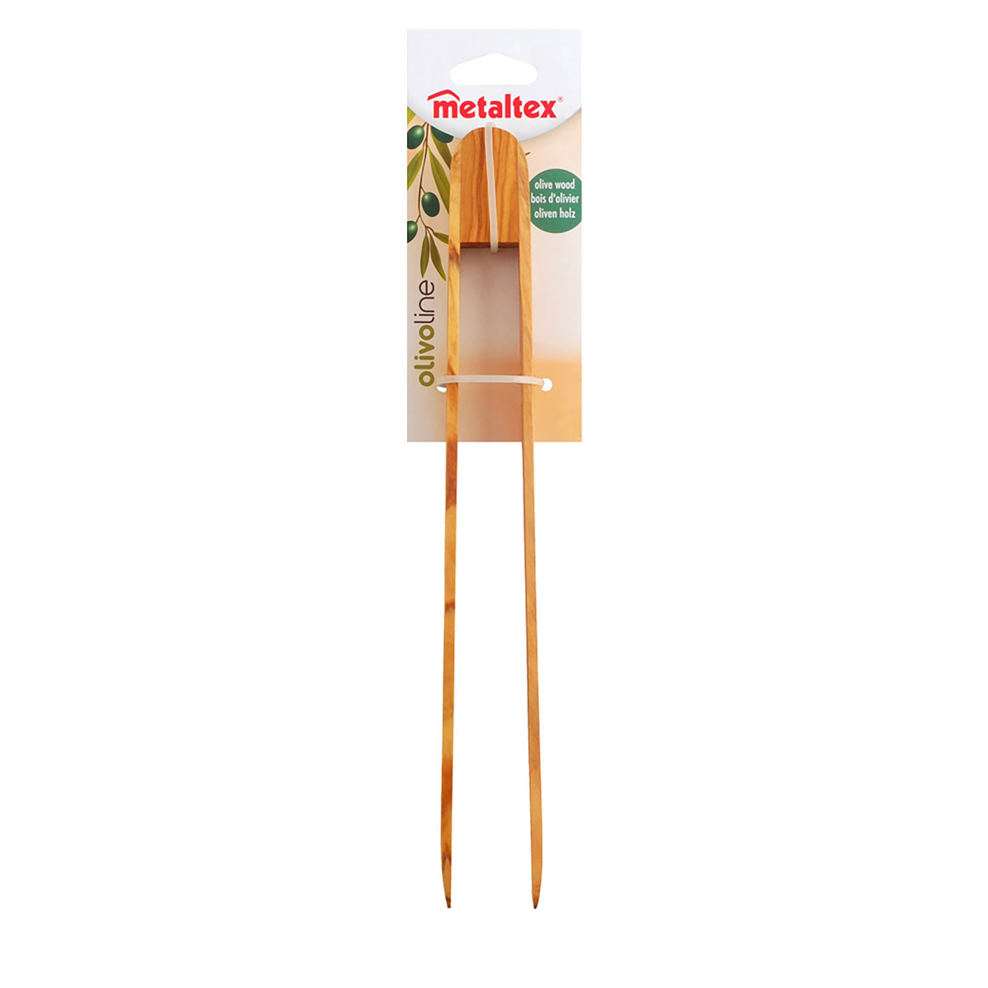 Pinzas para tostadas de pan de madera serie Olivo Line de Metaltex
