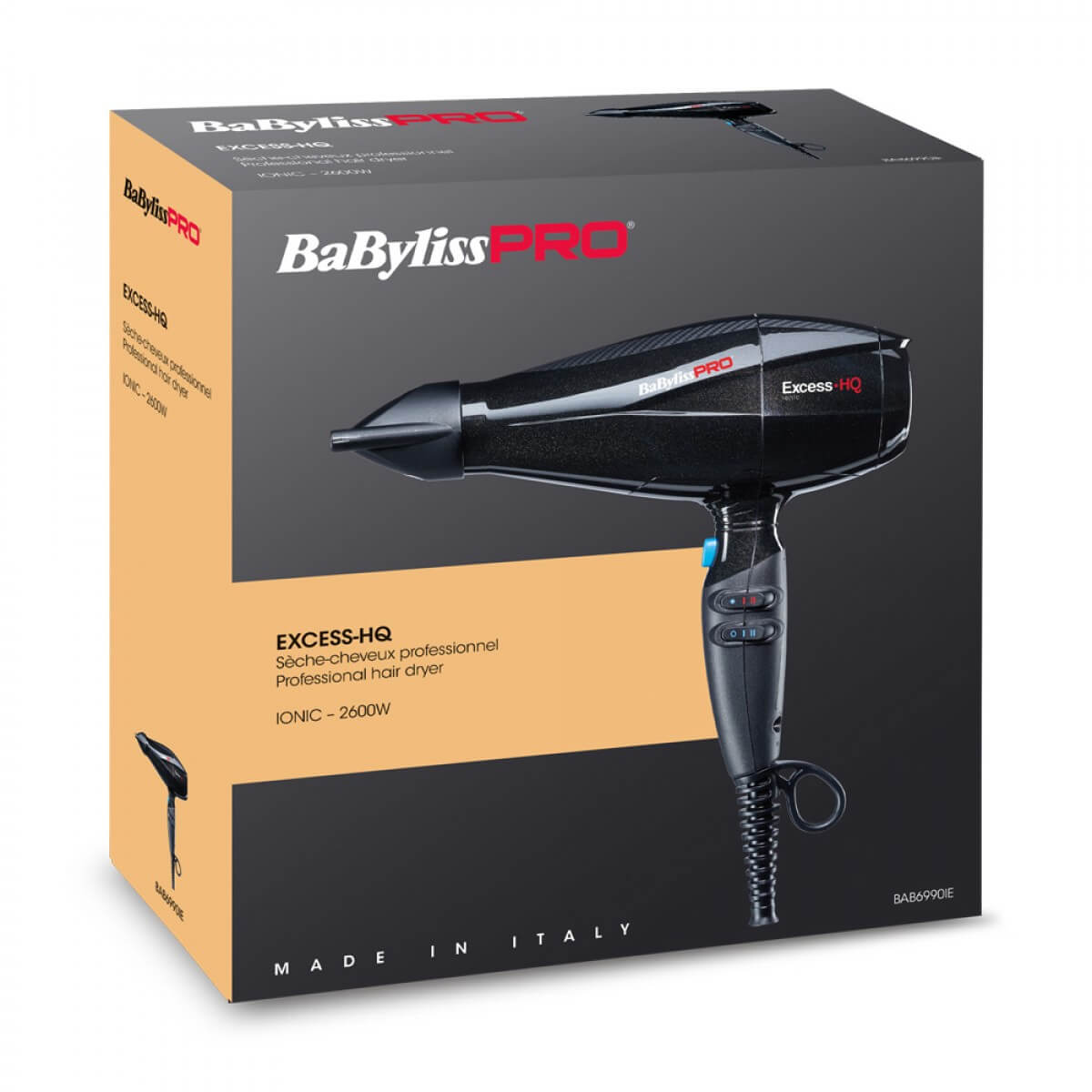 SECADOR EXCESS-HQ 2600W IONIC BABYLISS PRO